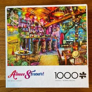 Buffalo Games 1,000 piece puzzle Aimee Stewart Tiki Beach Sunset